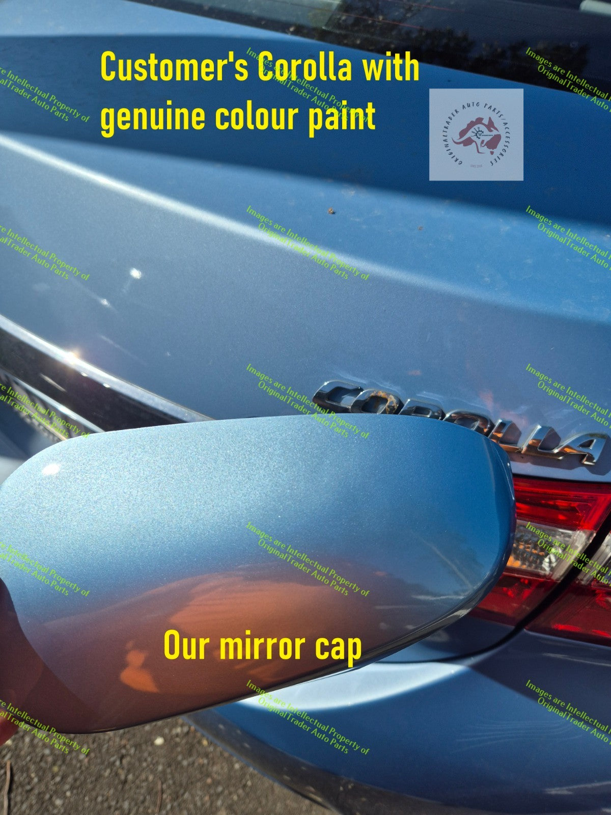 Left Side Mirror Cap Case Cover for Toyota Corolla E170 Series Blue Mist 8W1