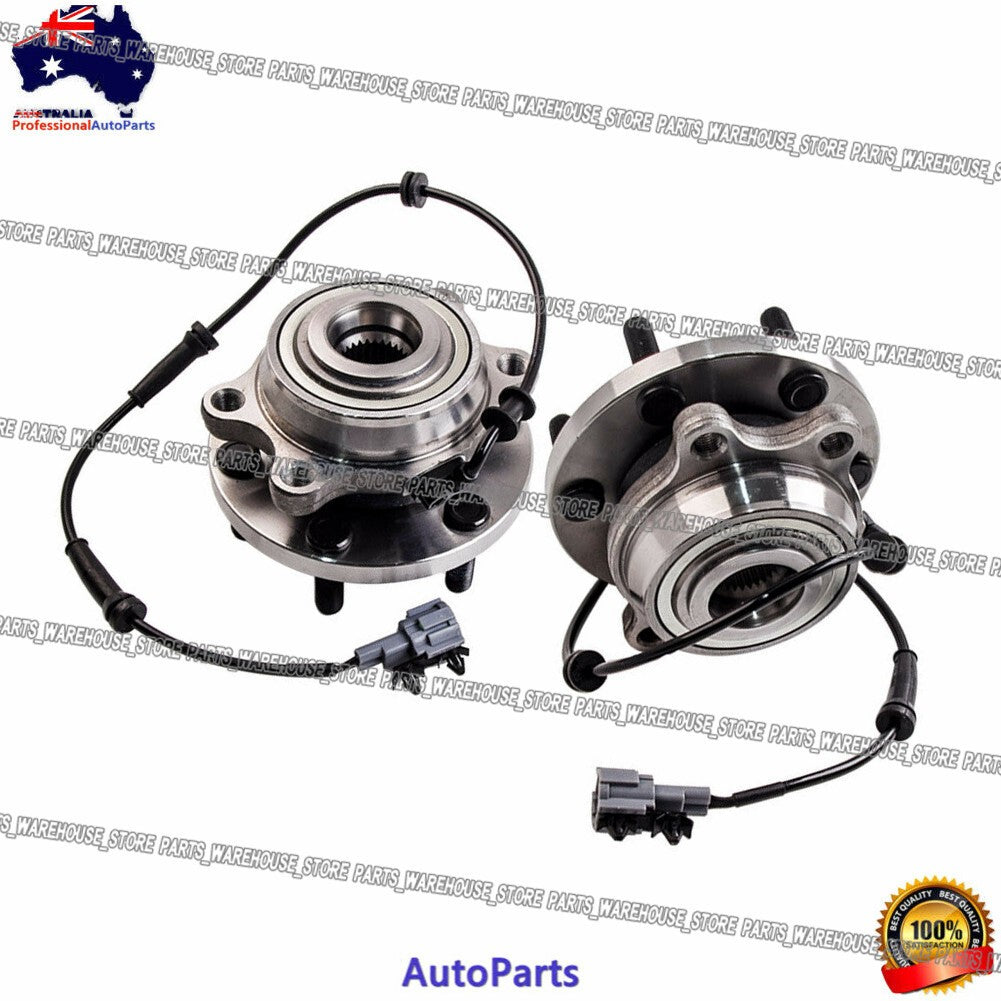 2 FRONT WHEEL BEARING HUB HUBS FOR NISSAN NAVARA D40 YD25 4X4 PATHFINDER R51