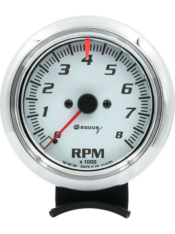 Equus Tachometer 8000 RPM Electric Analog 3-3/8 Diameter White Face (E5078)