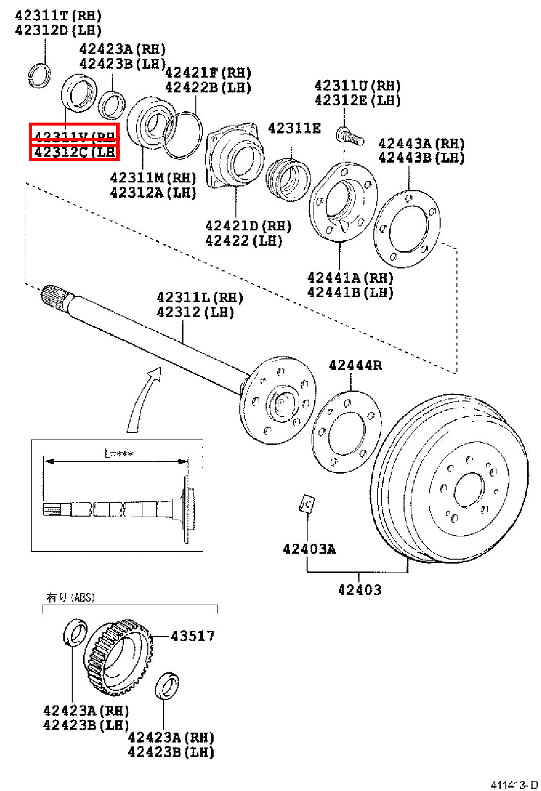 Genuine Toyota LandCruiser 100 Series UZJ HDJ Rear Axle Shaft Inner Oil Seal