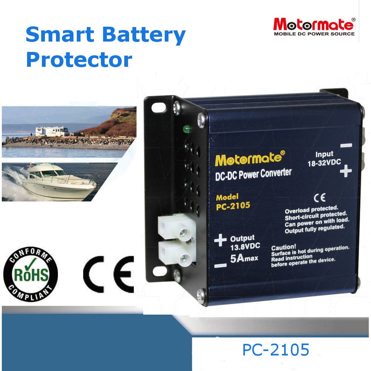 MOTORMATE 24VDC to 12VDC 5A output Solar Converter 17 - 32VDC to 13.8VDC