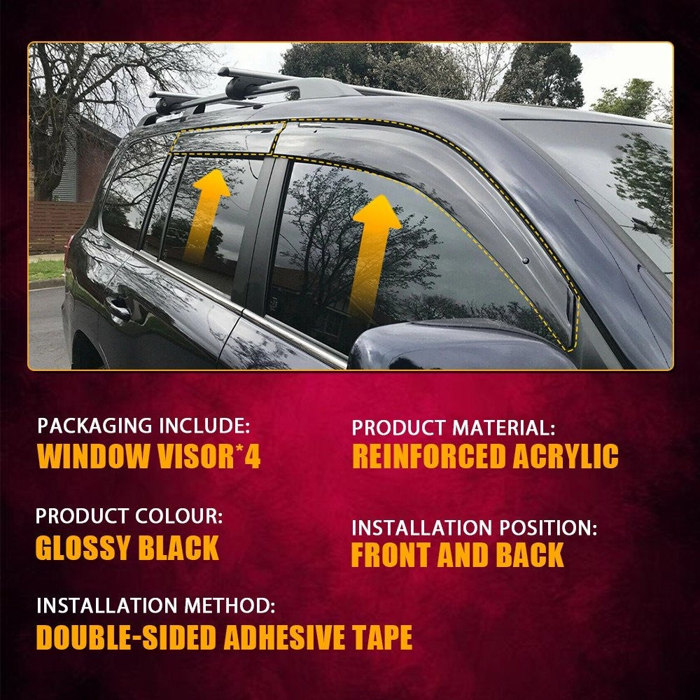 Weather shields Weathershields for Toyota Landcruiser LC200 2007-2021 Sun Visors