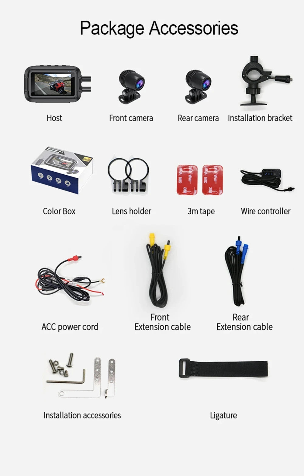 Dual 1080P Motorcycle DVR Dash Cam Front Rear Camera WiFi GPS Waterproof