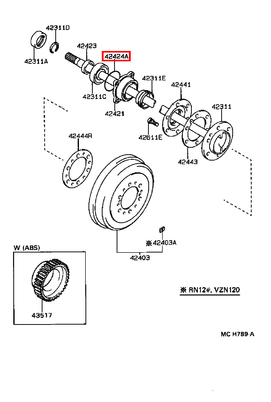 Genuine Tacoma VZN150 RZN196 RZN191 RZN171 RZN161 Rear Axle Bearing Seal O Ring