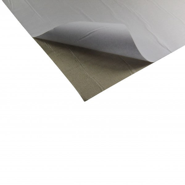 Heat Shield Gold Mat 620mm x 650mm Aluminised Fibreglass + adhesive Rated 590'C