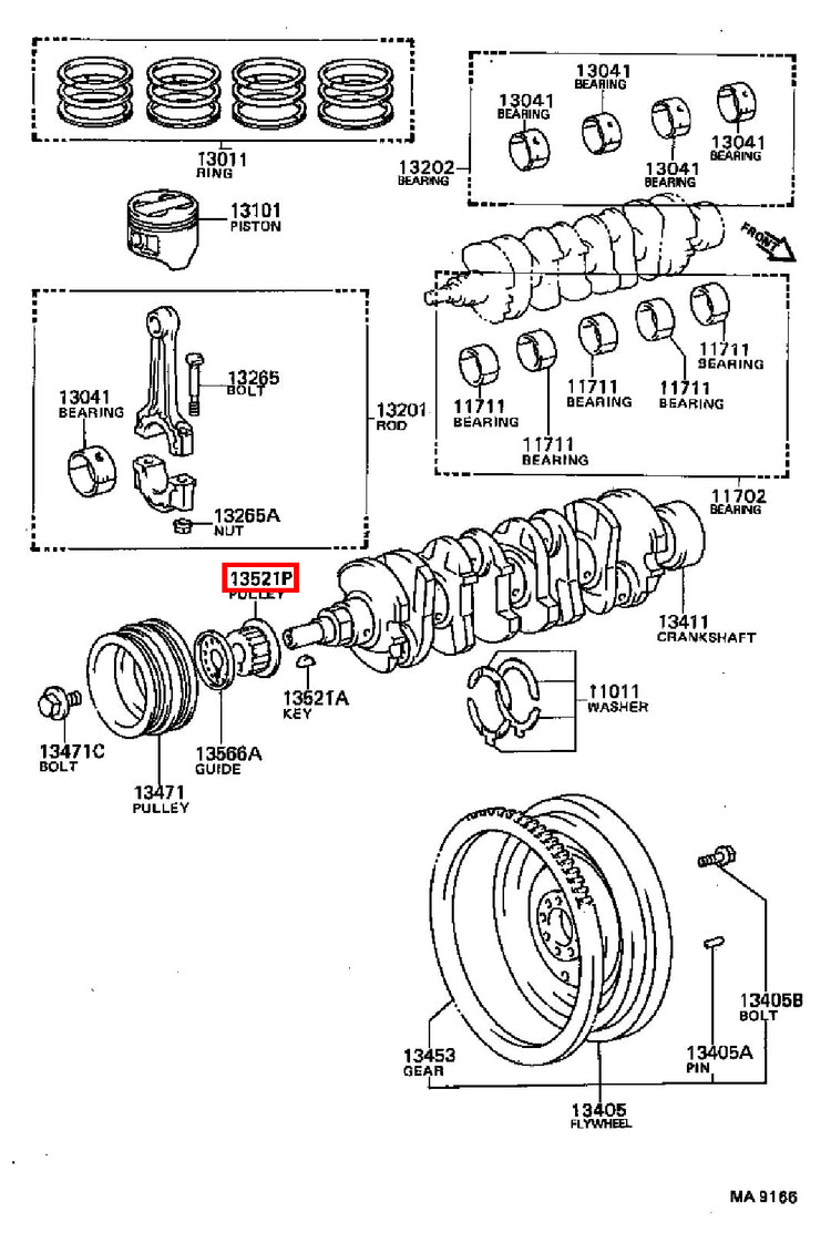 Genuine Celica AT160 4AG 4AGE Crankshaft Timing Gear Sprocket Pulley