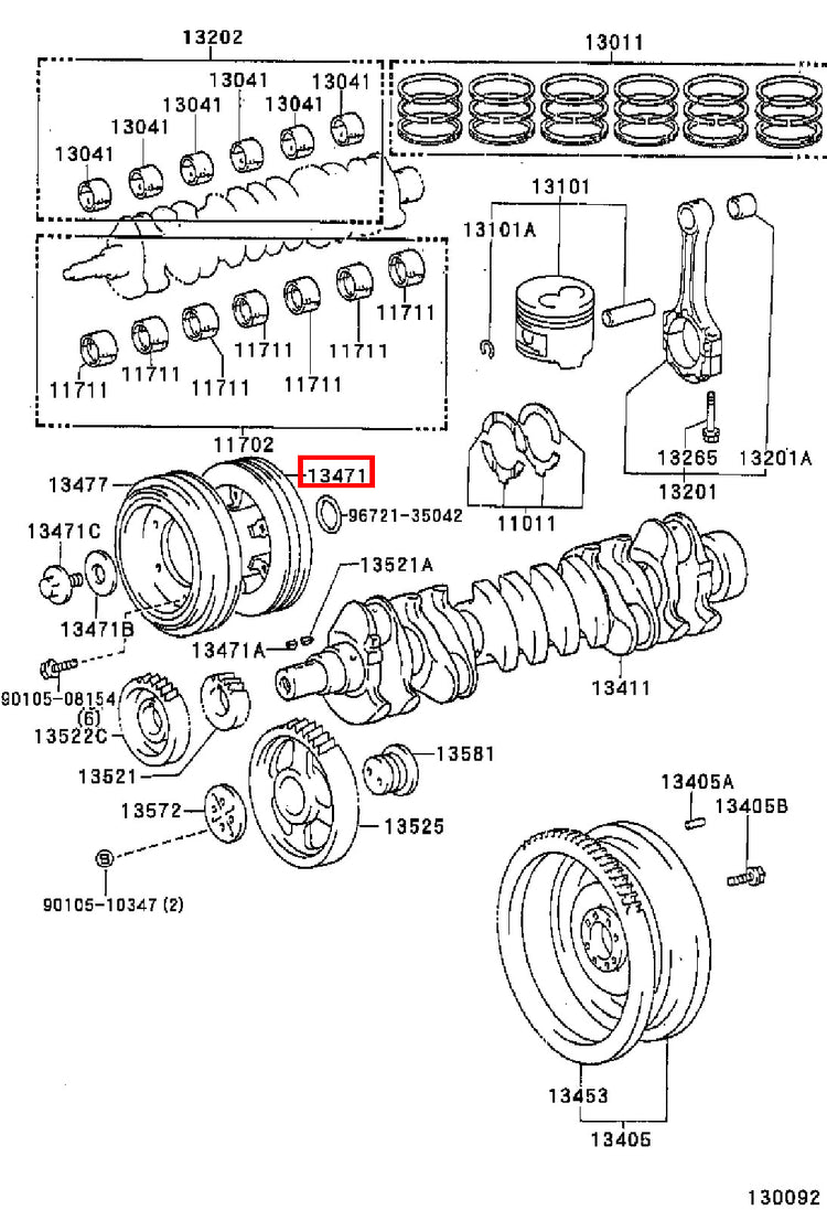 Genuine LandCruiser HZJ81 HZJ80 1HZ Crankshaft Harmonic Balancer Pulley
