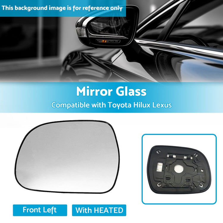 Left Side Mirror Glass Heated Convex for Lexus RX300 RX330 Toyota Hilux