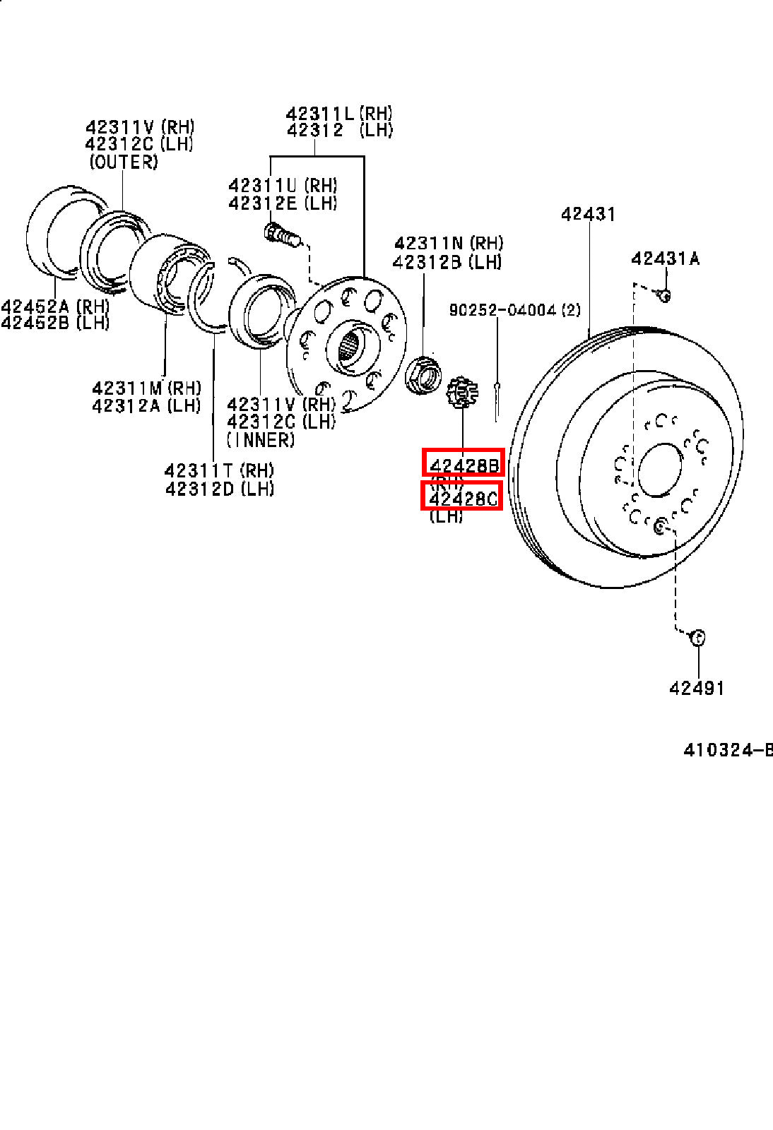 Genuine Grand HiAce VCH16 Hiace KLH28 KLH22 KLH18 KLH12 Rear Axle Lock Nut Plate