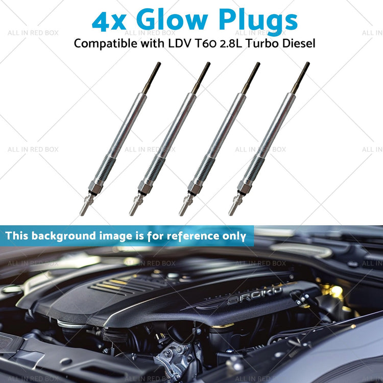 4PCS Glow Plugs Suitable for LDV T60 2.8L Turbo Diesel 2017 on