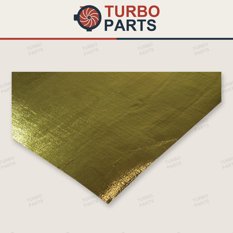 Heat Protection Mat 620mm x 650mm Aluminised Fibreglass + adhesive Rated 590⁰C