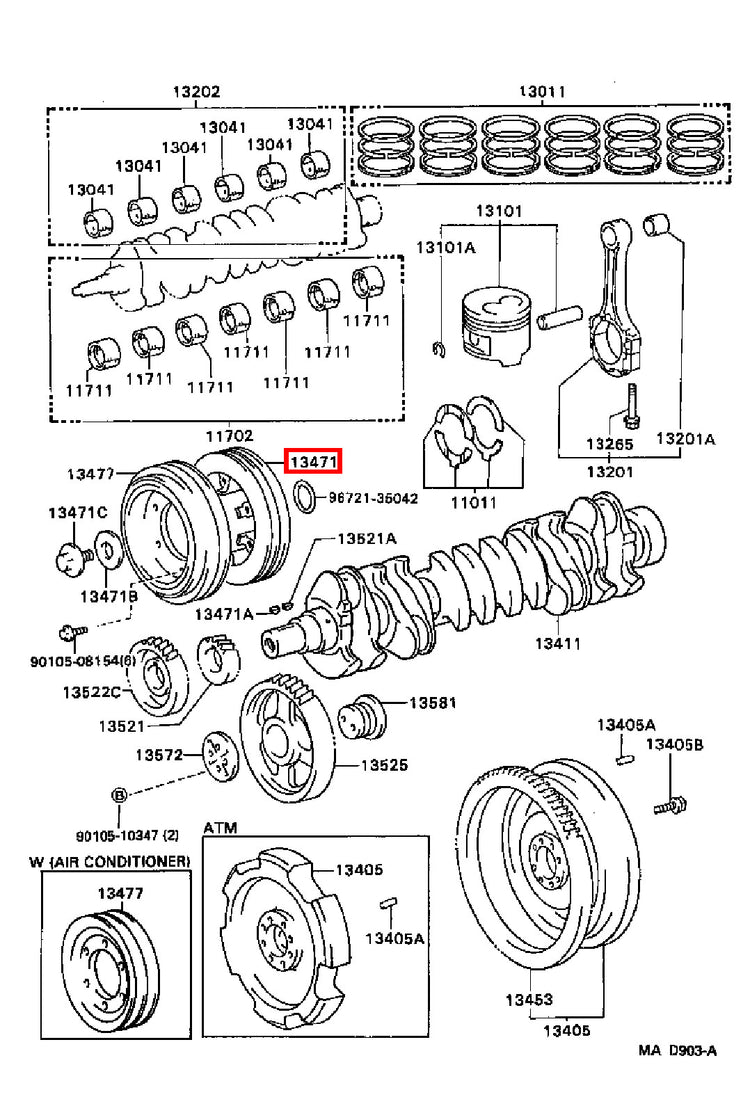 Genuine LandCruiser HZJ81 HZJ80 1HZ Crankshaft Harmonic Balancer Pulley