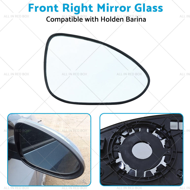 Right Mirror Glass With Back Plate Suitable for Holden Barina 2011-ON NO HEATED