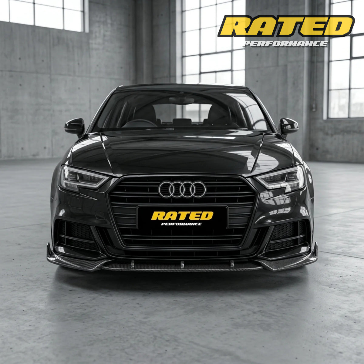 Carbon Fibre Style Rear Bumper Lip for Audi A3 S-Line S3 8V 2017-2020