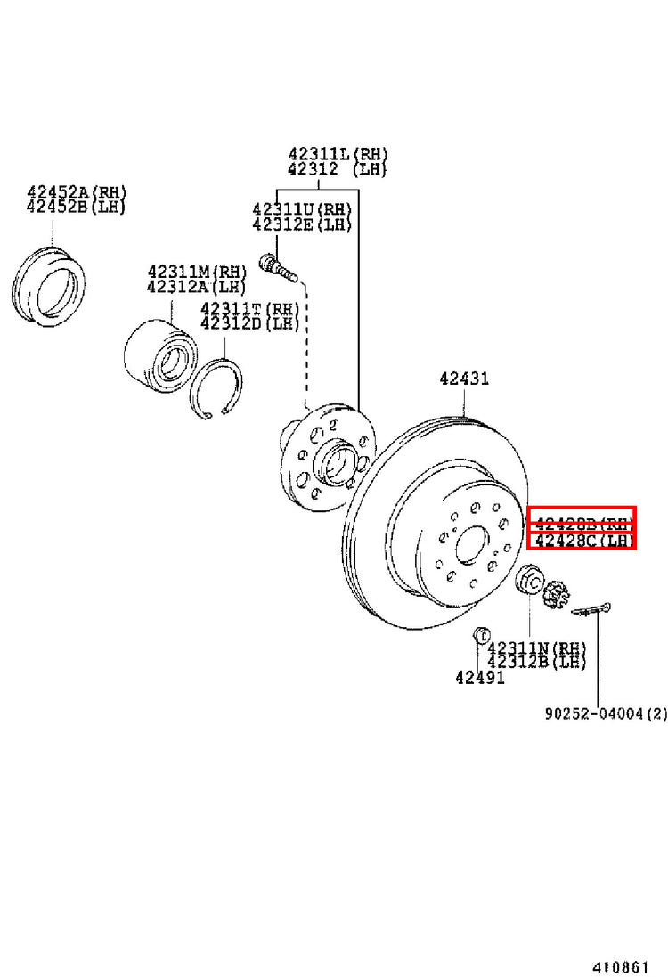 Genuine Grand HiAce VCH16 Hiace KLH28 KLH22 KLH18 KLH12 Rear Axle Lock Nut Plate