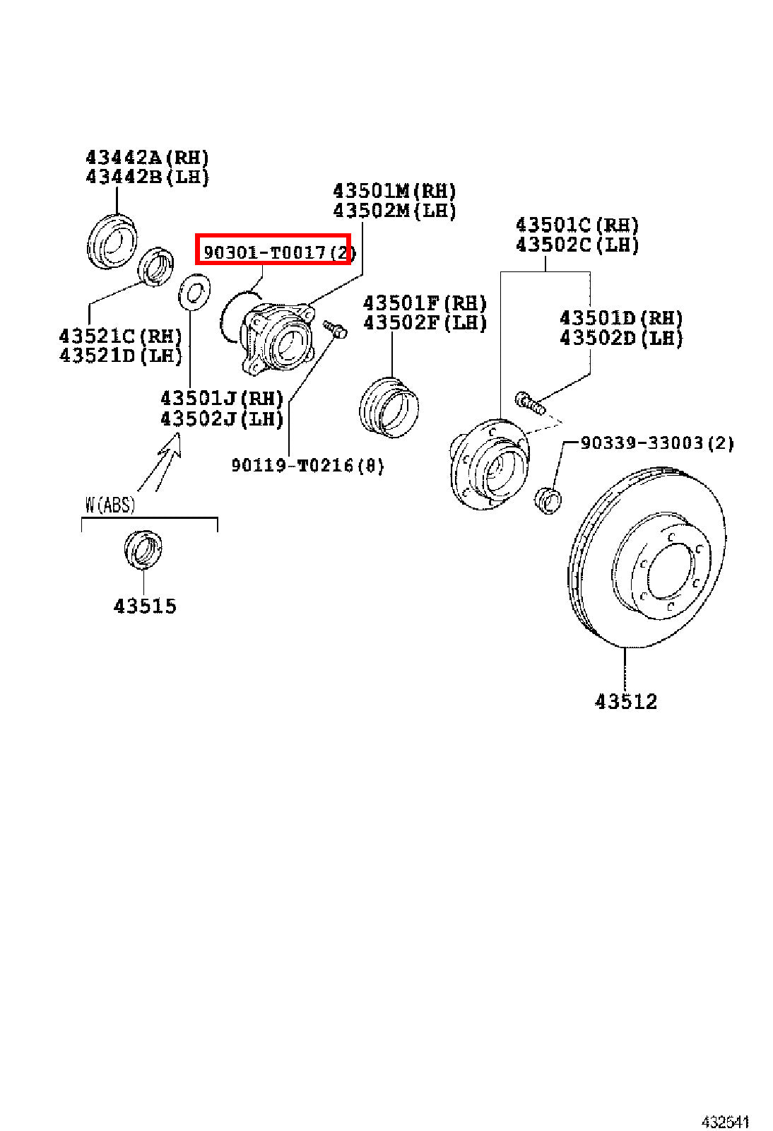 Genuine Hilux TGN36 Front Wheel Bearing Seal O Ring