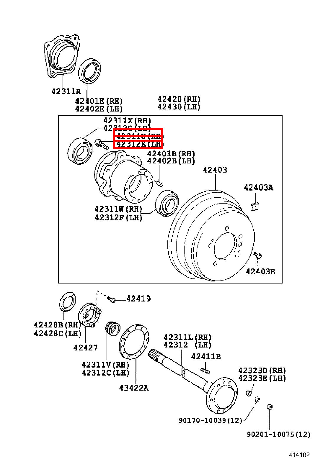 Genuine LandCruiser HZJ76 HZJ71 HZJ105 HDJ100 Front Wheel Hub Stud Bolt x10