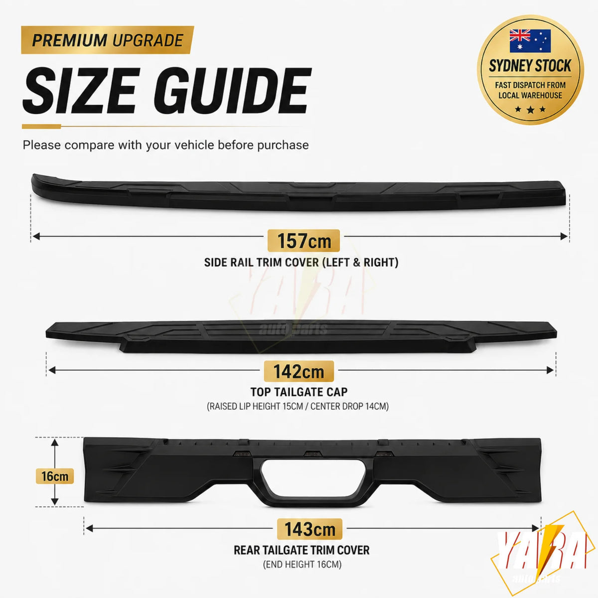 Tub Protector Guard Side Rail Tailgate Cover For Nissan Navara D23 2021-2025