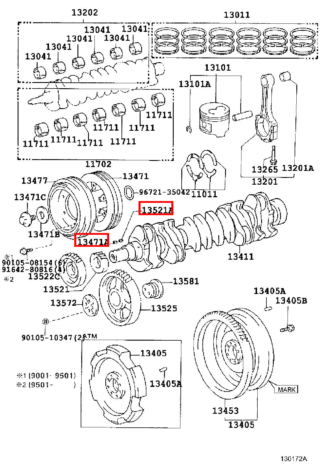 Genuine Hilux KZN205 KZN165 KZN130 Crankshaft Pulley Woodruff Key