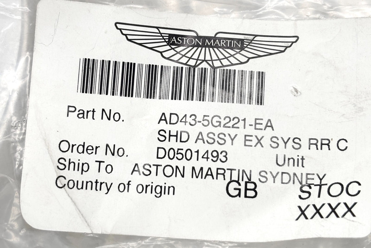 Genuine Aston Martin Rapide Exhaust System Rear Centre Heat Shield AD43-5G221-EA