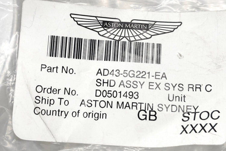 Genuine Aston Martin Rapide Exhaust System Rear Centre Heat Shield AD43-5G221-EA