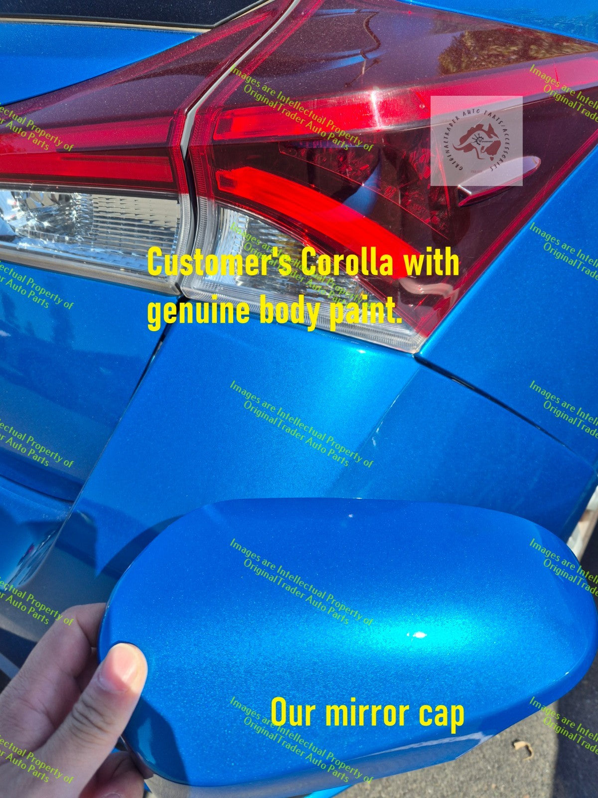 Left Door Mirror Cap Case Housing for Toyota Corolla E180 Series 2 Blue Gem 8X7