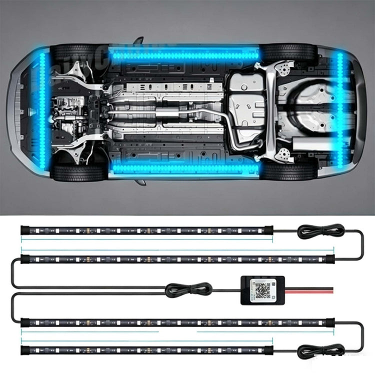 2x RGB LED Underglow Lights App Control For Car 90/150cm Neon Tube Kit