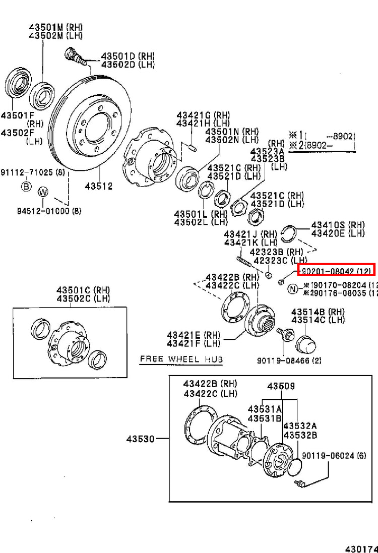 Genuine Dyna ToyoAce KDY281 KDY280 KDY271 KDY270 Front Axle Hub Stud Washer