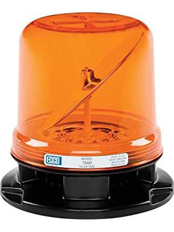Ecco Amber LED Rotating Beacon 12/24V 3 Bolt Mount Polycarb Len (7660A)