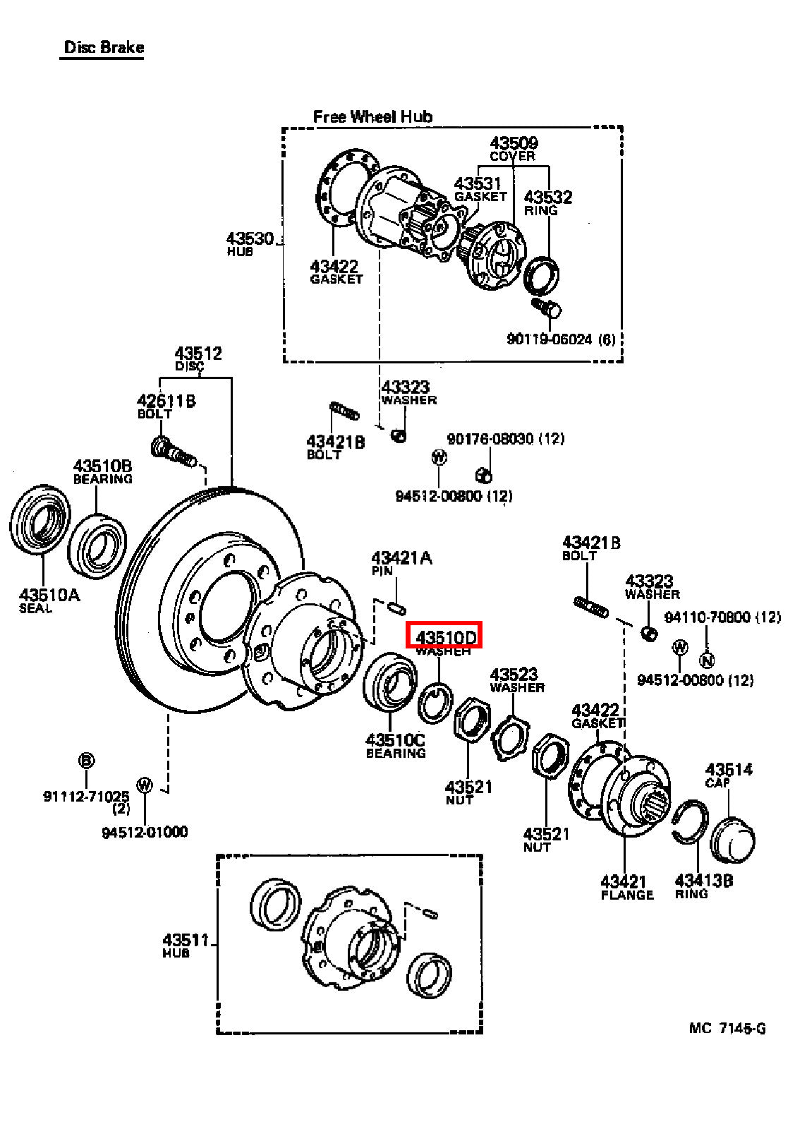 Genuine Dyna ToyoAce KDY281 KDY280 KDY271 KDY270 Front Axle Lock Washer x2