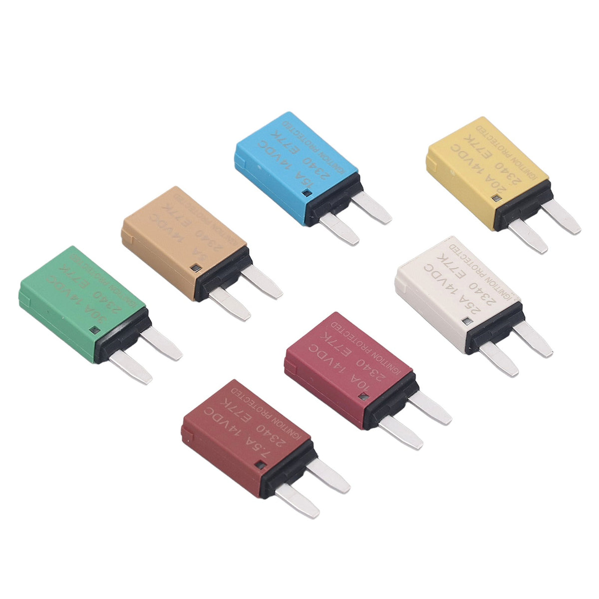 7 Reset Circuit Breaker 5A 7.5A 10A 15A 20A 25A 30A ATC ATO Blade 14VDC