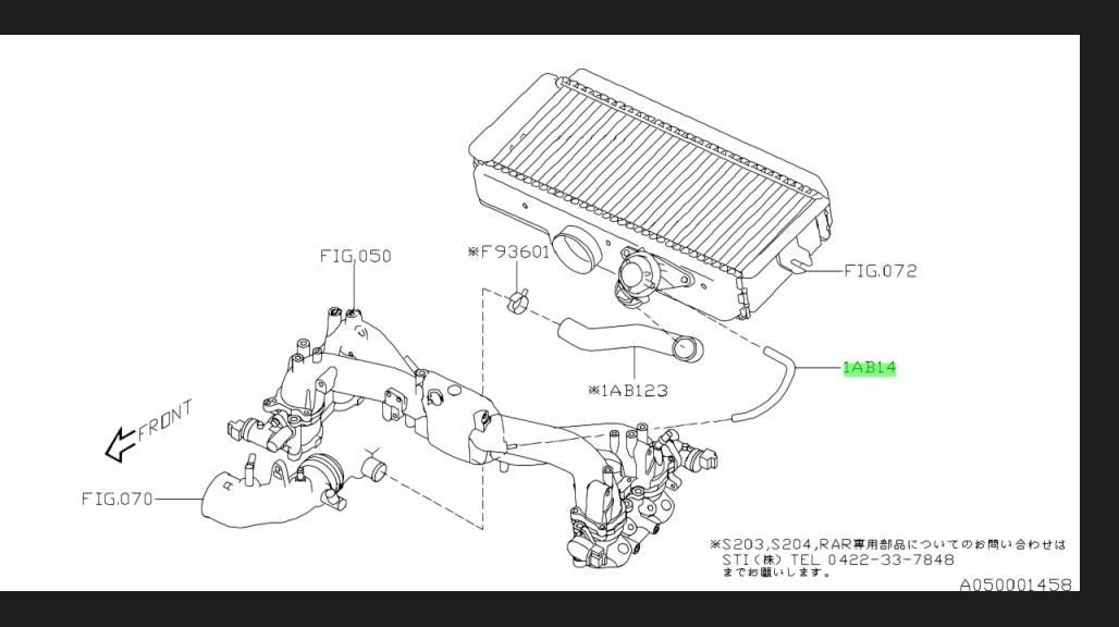 99071AB140 Subaru OEM BPV Vacuum Hose