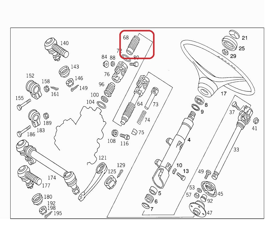 Mercedes UNIMOG SBU Upper rubber bellows steer shaft - 000 460 00 96, 0004600096