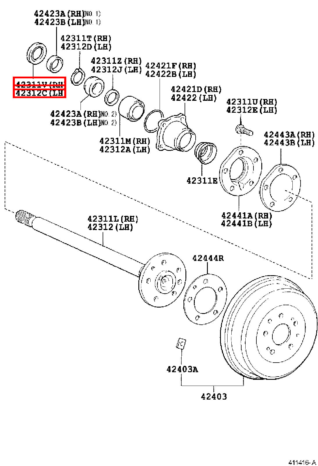Genuine Toyota LandCruiser 100 Series UZJ HDJ Rear Axle Shaft Inner Oil Seal