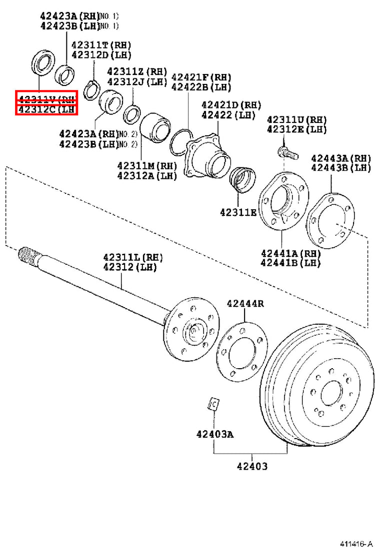 Genuine Toyota LandCruiser 100 Series UZJ HDJ Rear Axle Shaft Inner Oil Seal