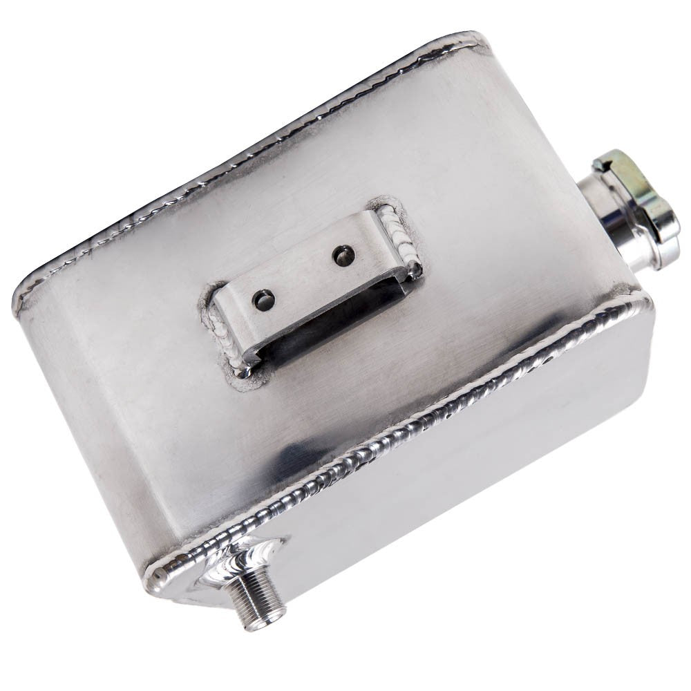 Universal Aluminum 2.5LCoolant Radiator Overflow Recovery Water Tank Silver