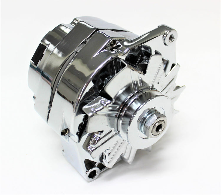 Chev GM Alternator Chrome 105 Amp Single Wire Internal Regulator Hot Rod Holden