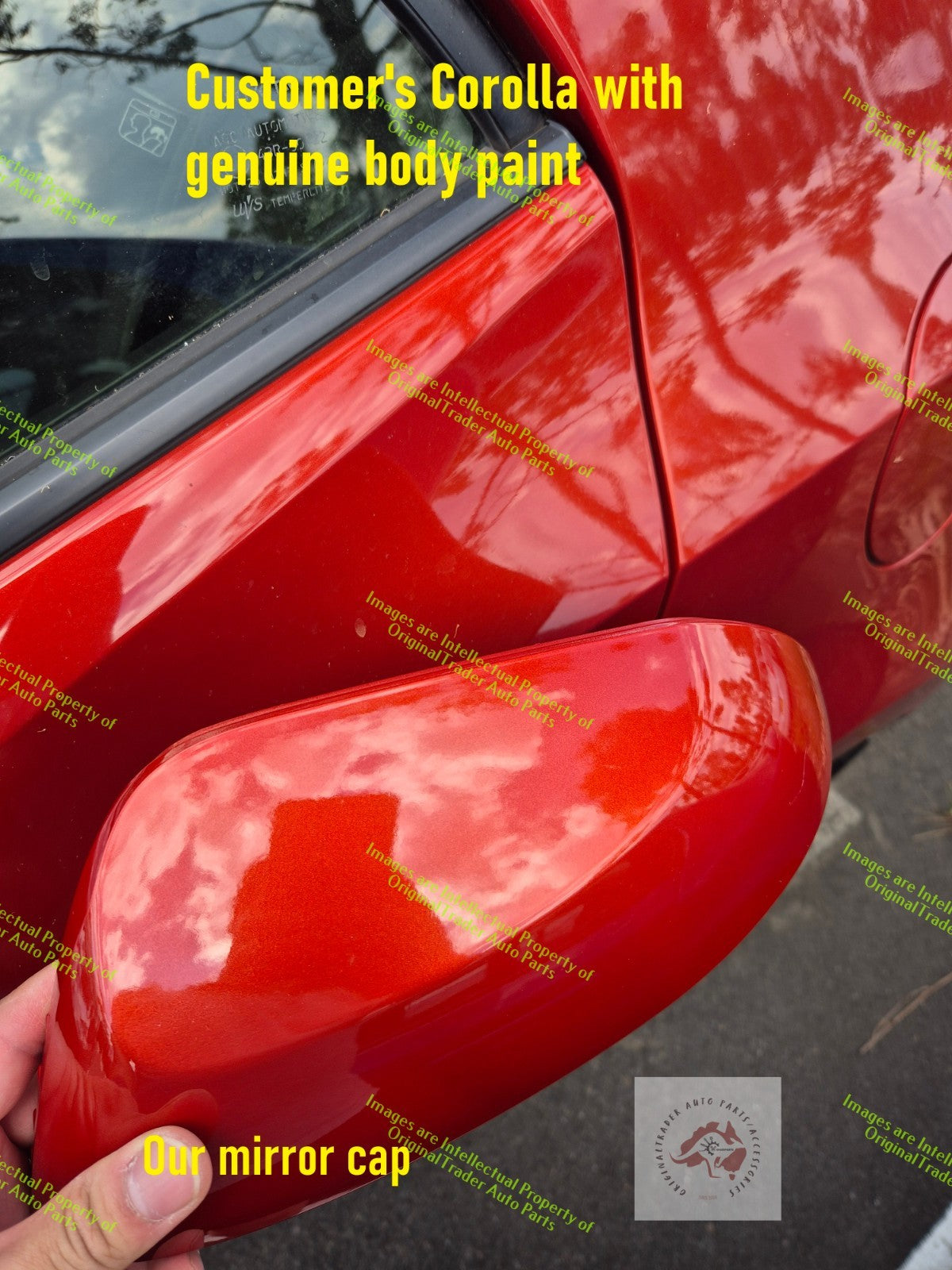 Left Side Mirror Cover Cap Case for Toyota Corolla E210 Series Volcanic Red 3U4