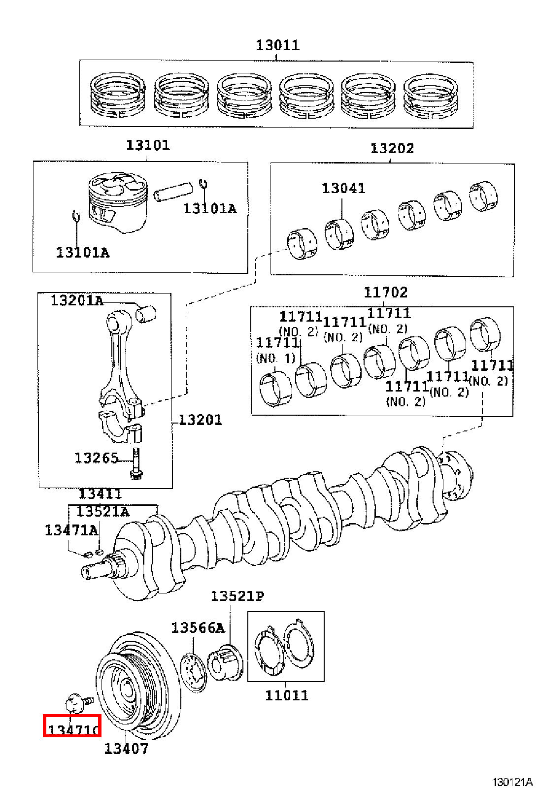 Genuine Crown JZS171 1JZ GTE Crankshaft Harmonic Balancer Pulley Bolt