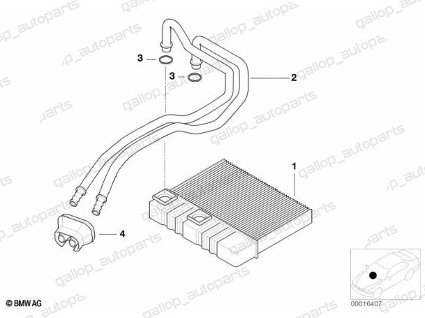 Heater Core For BMW 3 E46 316i 318i 318d 320i 320d 323i 325i 328i 330d 330i X3