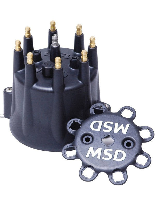 MSD Distributor Cap Male/HEI-Style Black Clamp-Down Gm/MSD Pro-V8 (MSD-8 (84333)