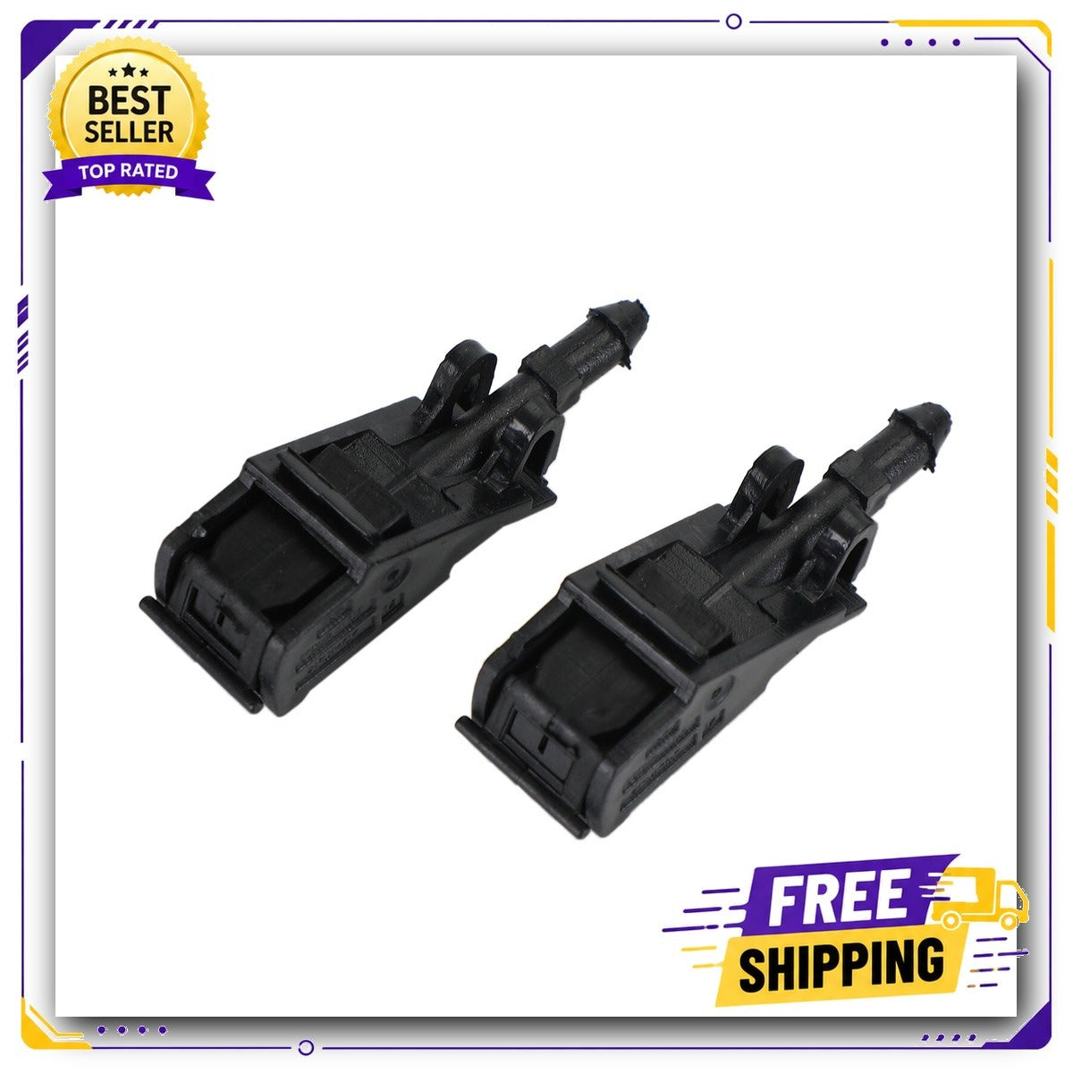 2X Front Windscreen Washer Jet Nozzles for VW Beetle Golf Jetta 6E0955985A