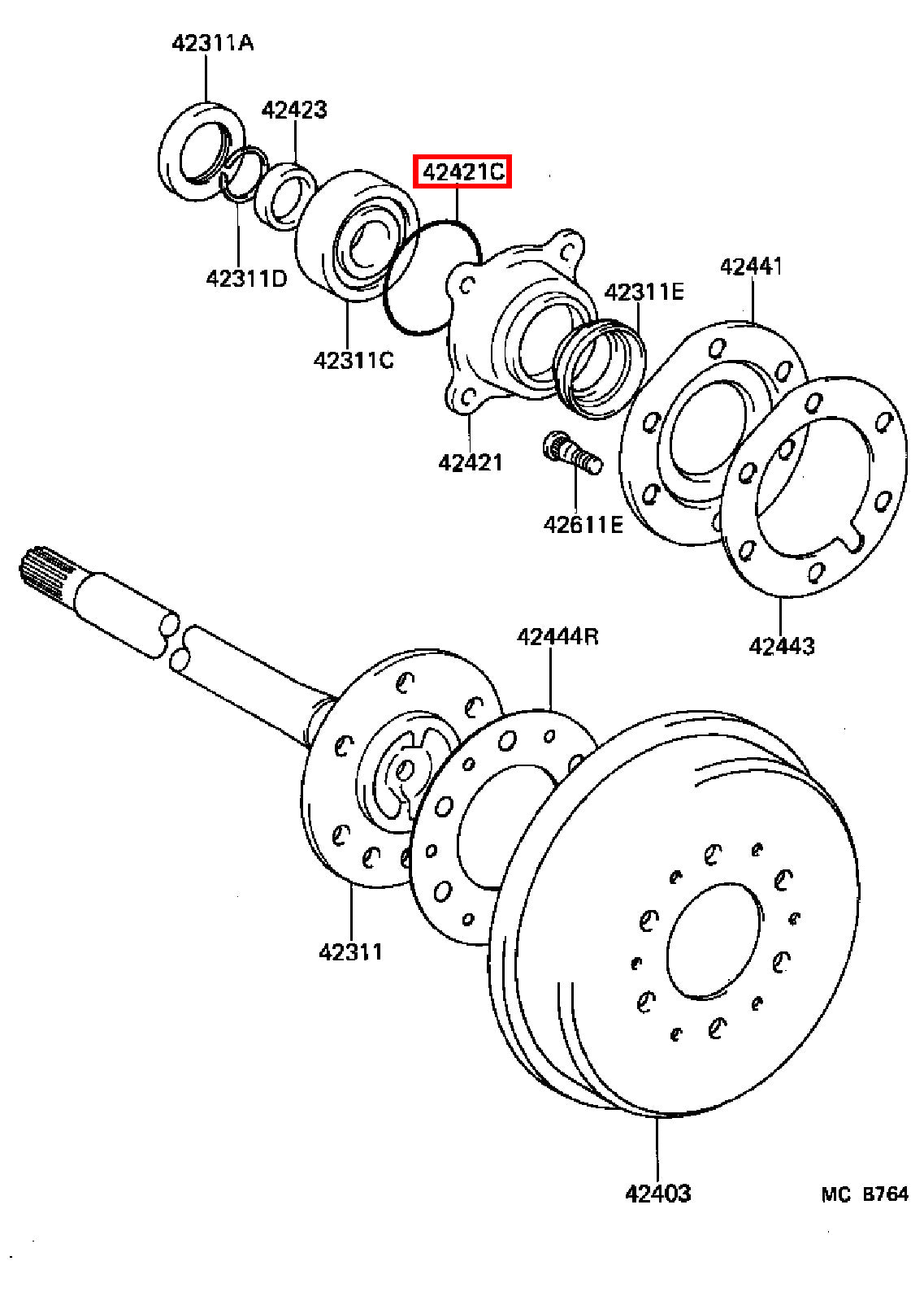 Genuine Tundra VCK40 VCK30 UCK41 UCK40 UCK31 UCK30 Rear Axle Bearing Seal O Ring
