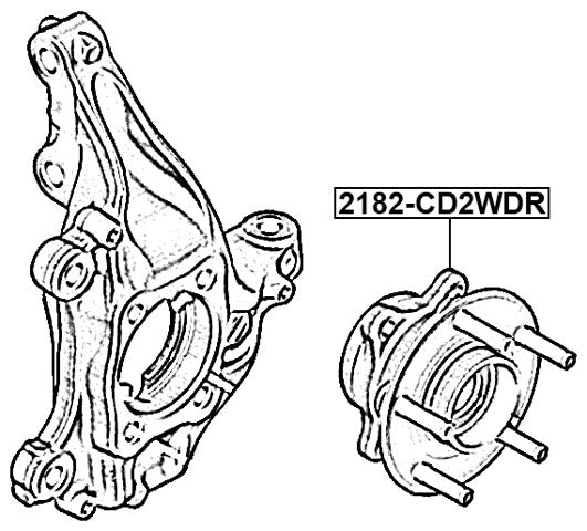 2182-CD2WDR Febest Rear Wheel Hub 2236121