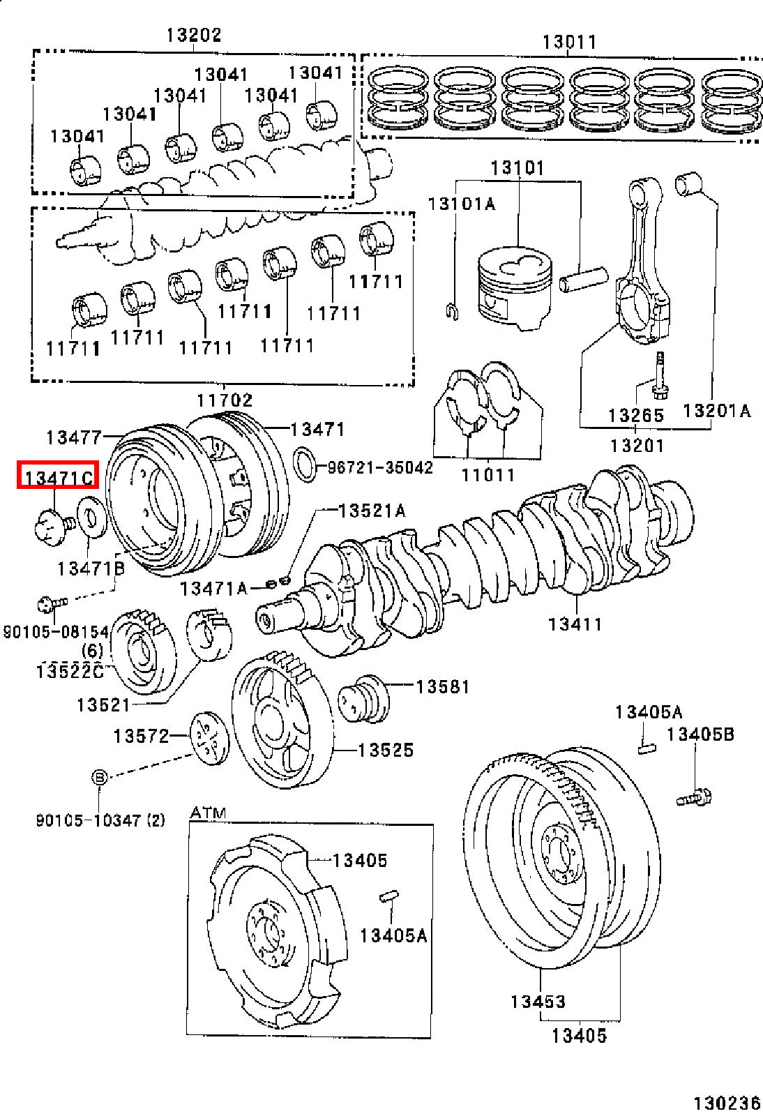 Genuine LandCruiser HDJ79 HDJ78 1HD Crankshaft Harmonic Balancer Pulley Bolt