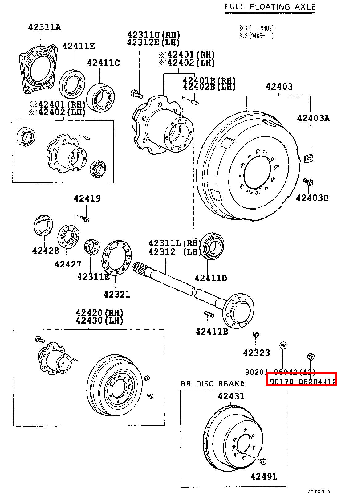 Genuine Dyna YY211 LY235 LY212 LY211 Dyna ToyoAce KDY220 Rear Axle Hub Stud Nut