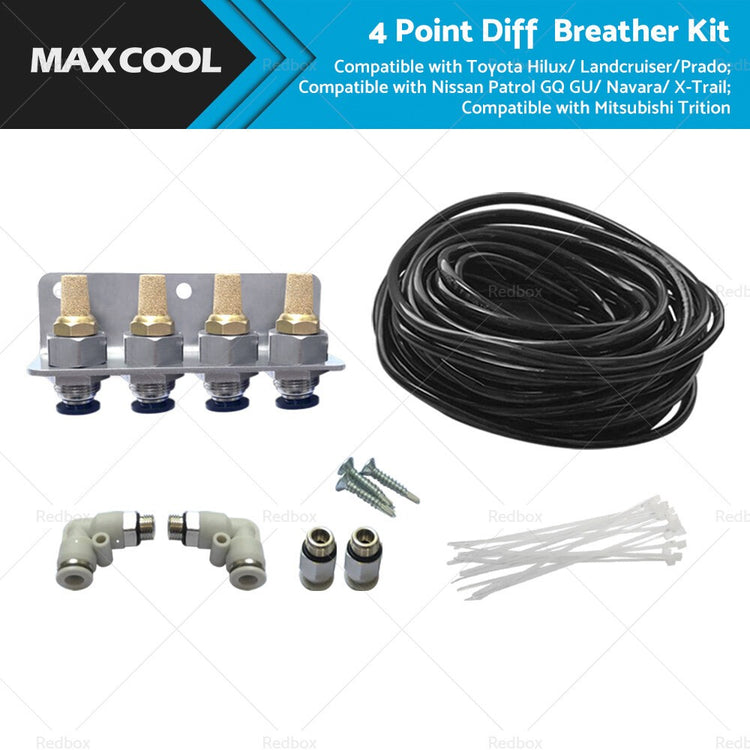 4 Point Diff Breather Kit Suitable For Toyota Landcruiser Hilux Prado Patrol