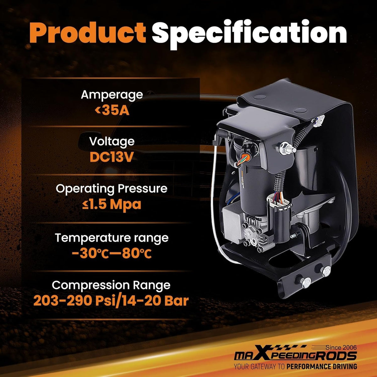 Air Suspension Compressor for GMC Yukon Cadillac Escalade ESV EXT Chevy Tahoe Su