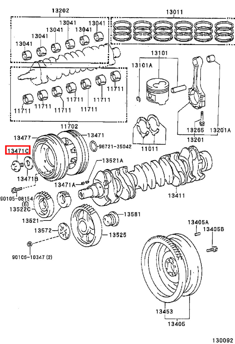 Genuine LandCruiser HDJ79 HDJ78 1HD Crankshaft Harmonic Balancer Pulley Bolt