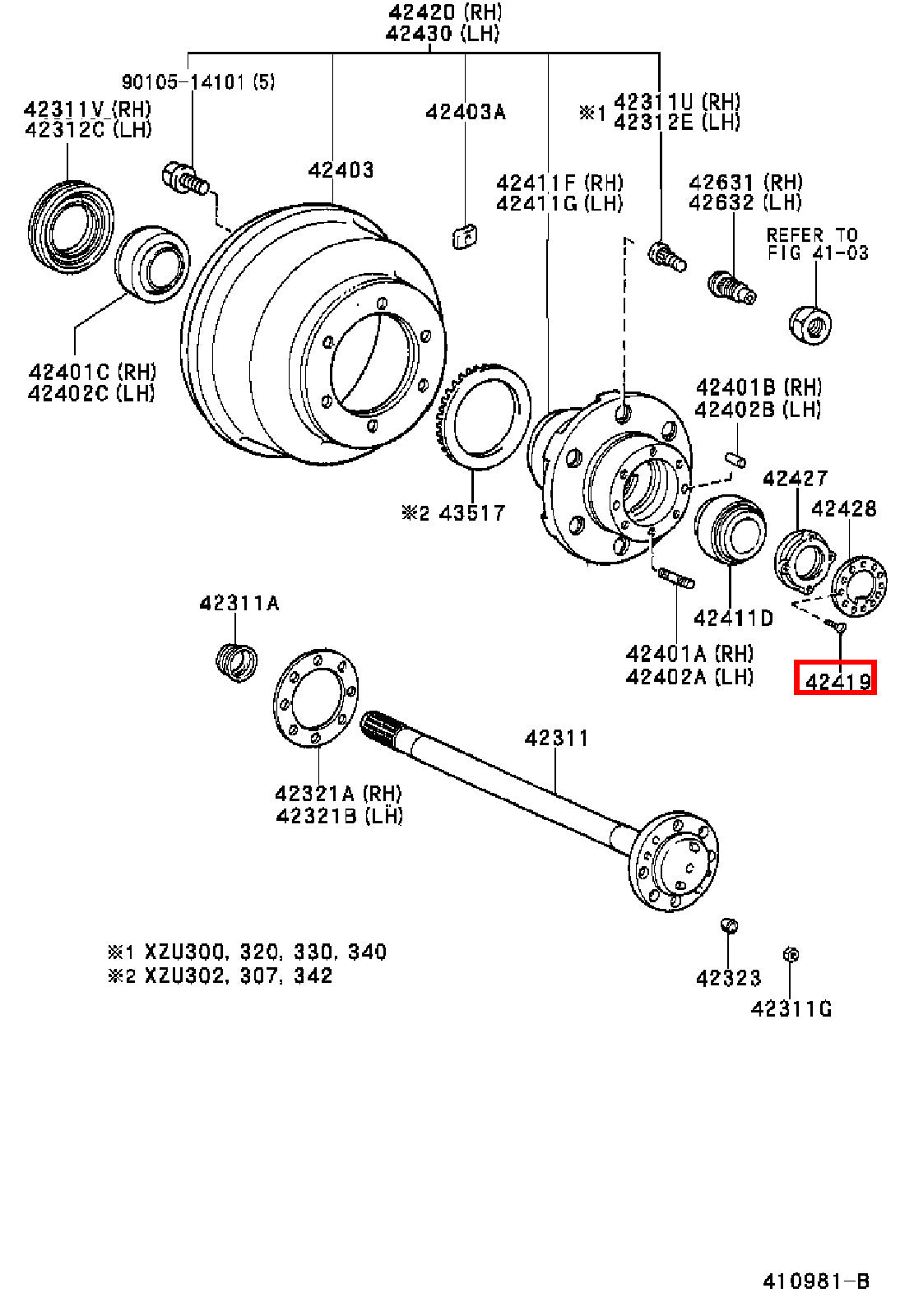 Genuine Dyna ToyoAce RZY281 RZY231 RZY230 Rear Wheel Bearing Hub Nut Screw